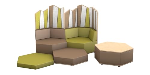 Betzold Sechseck Lounge Set 5 - modulare Bankelemente Hocker Bodenmatte Tisch von Betzold