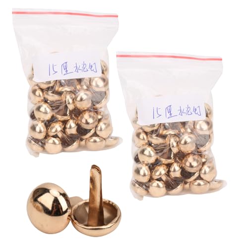 100pcs Bag Füße Bolzen Spike, 15mm Pilzform Niet Niet Zink Legierung Tasche Bottom Stud für Geldbeutel Hut Kleidung DIY Dekoration (Gold) von Beufee