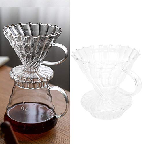 2 Stück Glas Pour Over Coffee Dripper, Pour Over Drip handgebrauter Glaskaffee Dripper Glas Kaffeefilter Kaffeemaschine für Home Cafe von Beufee