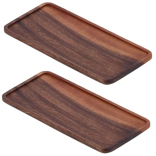 2 Stück Serviertablett Kaffeetablett Holzplatten Nussbaum Teetablett Kaffeetablett für Kaffeebar Platten Rechteckiges Tablett Große Ablage Kaffee Serviertablett zum Servieren von Speisen 2 Stück Serviertablett Kaffeetablett Holzplatten Nussbaum Teetablett Kaffeetablett für Kaffeebar Platten Rechteckiges Tablett Große Ablage Kaffee Serviertablett zum Servieren von Speisen von Beufee