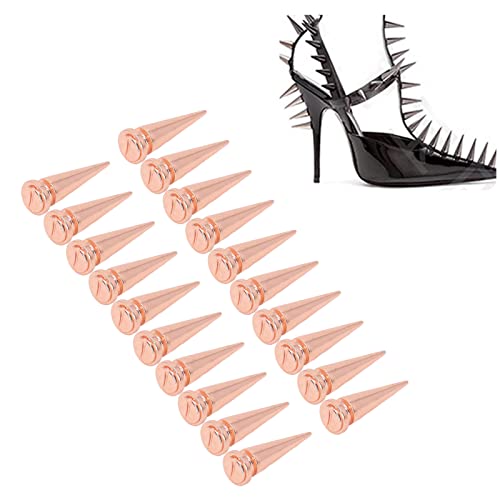 20pcs roségoldene Spikes und Bolzen, 29 mm Kegelspikes Schraubpfutter Nieten Kleidungsdekoration Set für DIY Lederbeutel Schuhe von Beufee