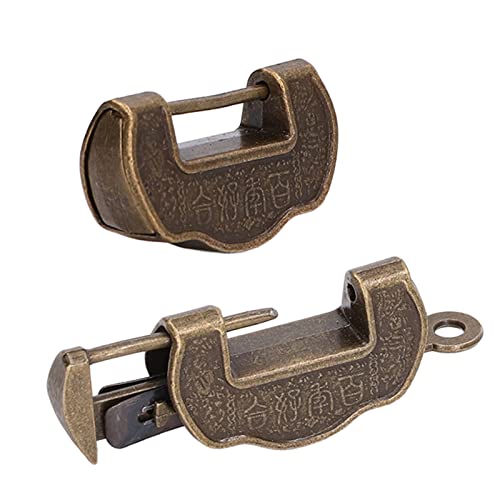 2PCS Dekorative Schloss mit Schlüssel, Vintage Lock Retro Design Box Vorhängeschloss für Schmuckschiffenschubladendekoration 2PCS Dekorative Schloss mit Schlüssel, Vintage Lock Retro Design Box Vorhängeschloss für Schmuckschiffenschubladendekoration von Beufee