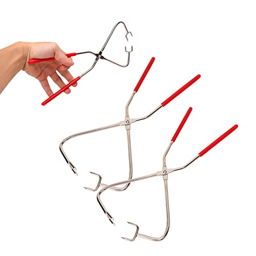 2PCS Sculpture Dipping Tong, Stainless Steel Clay Sculpture Tong Pottery Glazing Tool Red Handle Pliers for Making Pottery von Beufee