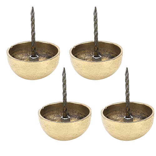 4PCS Polster-Tacks, antike Messing-Polster nägel dekorative runde Kopfheber Push-Stifte Möbel-Hardware für Sofa-Stuhl (Brass Color) von Beufee