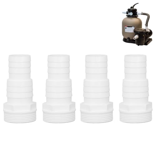 4pcs Pool Filterpumpenschlauchadapter, 1 1/4 "bis 1 1/2" Männlicher Gewindepoolschlauch -Adapter Kunststoffanschlussanschluss zum Austausch von Beufee