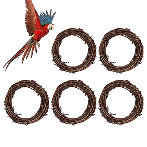 5 Stück Weinreben-Kranzringe, Rattan-Ranken-Zweig-Türkranz-Reifen, Rattan-Kranz, Papageien-Rattan-Ranken-Zweig-Kranz-Reifen Für DIY-Dekoration von Beufee