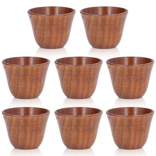 8 x japanische Teetassen, Kaffeetassen aus Holz, Holz-Teetassen, Holztassen zum Trinken, 75 ml, Naturholz, Wärmedämmung, Holz-Teetasse 8 x japanische Teetassen, Kaffeetassen aus Holz, Holz-Teetassen, Holztassen zum Trinken, 75 ml, Naturholz, Wärmedämmung, Holz-Teetasse von Beufee