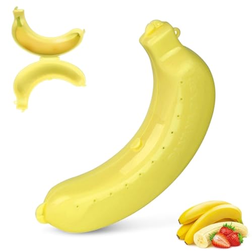 Bananengehäuse, Bananen-Spar-Behälter Bananenbox Bananenschutz Bananendose Banane Aufbewahrungsbox Bananenhalter Bananen Brotdose Trip Außen Frucht Kasten Speicher Dose Für Banane(Gelb) von Beufee