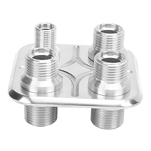 Beufee Air Conditioning Bulkhead -Schlauchanpassung, 4 Anschluss Universal Modification Ersatz für die Leistung (Silber) von Beufee