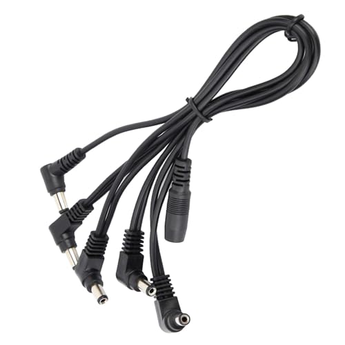 Beufee DC 5 Wege rechtwinklige Plug Daisy -Kettenleistung, Gitarrenwirkung Pedal Netzteil Splitter Kabel Daisy Kettenkabel Kabel von Beufee