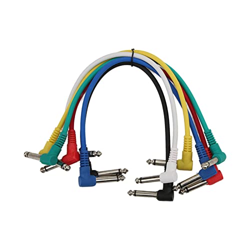 Beufee Guitar Patch -Kabel, 6pcs Ultra Quiet Instrument Effect Pedal Patch Cords Effektkabel Gitarrenpedalinstrumentkabel von Beufee