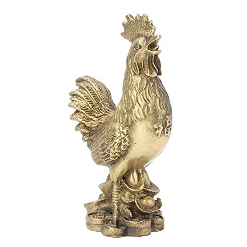 Beufee Hahn-Statue für Heimdekoration, Dekoration für Regal, Tischdekoration, Messing-Glückshahn, Huhn, Symbol für Glück und Reichtum im geomantischen Omen, Geschenke für Hahnliebhaber von Beufee