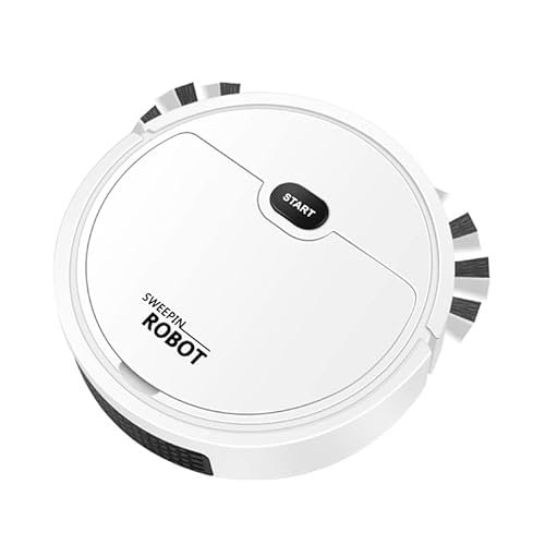 Beufee Roboter-Staubsauger, USB Smart 3 in 1 Selbstaufladender Roboter-Staubsauger Wischroboter-Staubsauger für Zuhause, Tierhaare, Hartböden (Weiß) von Beufee