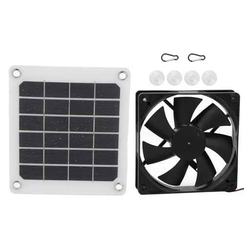 Beufee Solar Abluftventilator, 6 V 10W Outdoor Solar Panel Power 4,7 Zoll Lüftungslüftungslüfter USB -Ladung für Greenhouse Chicken Coop House von Beufee