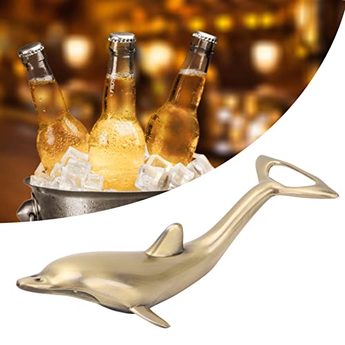 Bierflaschenöffner, Bieröffner aus goldfarbenem Metall, niedlicher Flaschenöffner in Delfinform, einzigartiger Flaschenöffner für Haushaltspartys, Restaurants von Beufee