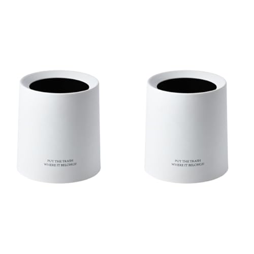Desktop -Mülleimer, 2pcs 1,5 l Müll können Mülleimer Tiermuster Netter tragbarer Mini -Abfallkorb kleiner wiederverwendbarer Plastiklager für Studienbüro (Weiß) von Beufee
