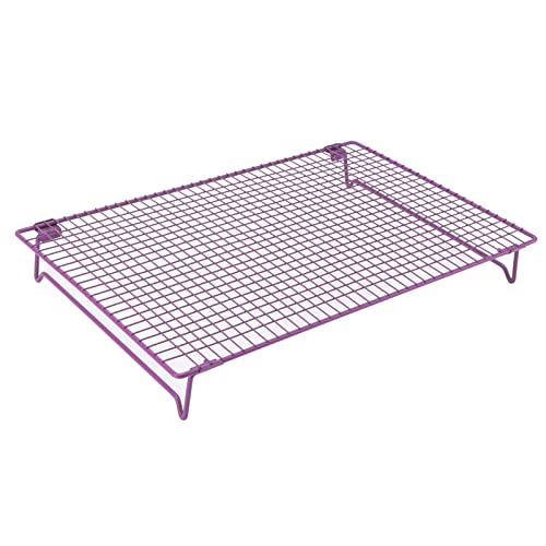 Edelstahl-Kühlregal, Antihaft-Backregal, Metall-Kühlregal, Drahtgitter für Kekse, Grillrost, Kühlregal, groß(Lila) von Beufee