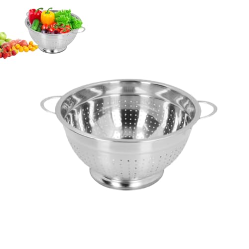 Edelstahl Sieb, Metall Sieb mit Griff Pasta Sieb Obstkorb Gemüse Obst Küche Sieb Schüssel für Nudel ﻿ (26 cm) von Beufee