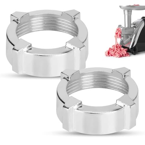 Fleischwolf Nuss 2pcs, Aluminiumlegierung Fleischwolf Nuss Universal Fleischwolf Nuss Fleischwolf Ersatzteile Küche Fleischwolf Befestigung Innendurchmesser 6.2cm auf 2.4in von Beufee