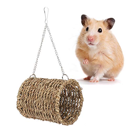 Hamster Hanging Toy, Strohseil geflochtener Hamster Hängematte Schwung Sommerschlafen Frettchen Hängematte Hängende Bett für Käfig Hamster Hanging Toy, Strohseil geflochtener Hamster Hängematte Schwung Sommerschlafen Frettchen Hängematte Hängende Bett für Käfig von Beufee