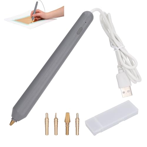 Heiße Folienstift, USB -Wärmefolie Stempel Prägs Stempelstift Abs Crafting Tool mit 4 Tipps zum Schreiben von Zeichnen von Beufee