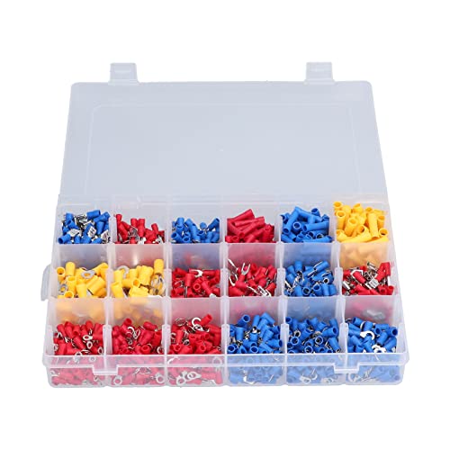 Isolierte Draht -Elektroanschlüsse, 1200 PCS Draht Crimp -Anschlüsse Crimp -Klemmen Steckverbinder Sortiment Kit Elektrische Klemmen Kit für Automobilmarine von Beufee