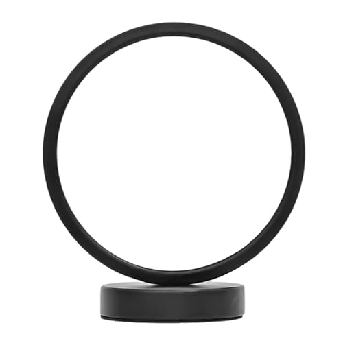 Kreis LED -Nachttischlampe, kompakte Bettständer LED Warm helle Tischlampe Metallkreis Ringtisch Lampe Nachtlampe für Schlafzimmer (3 Farben) von Beufee