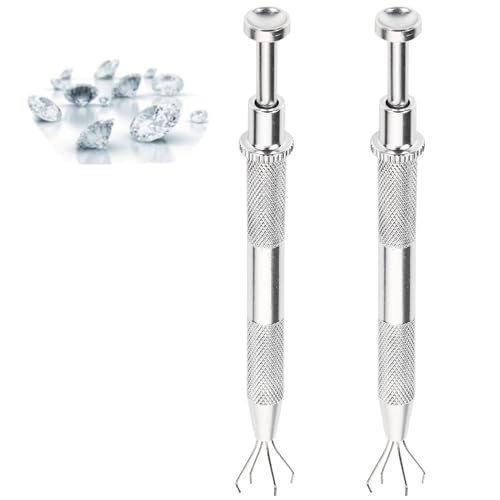 Piercing Grabber -Werkzeug, 2pcs Prong Pick -up -Schmuckwerkzeuge Diamond Pinzetten Perlen Ball Grabber mit 4 Krallen (01) von Beufee