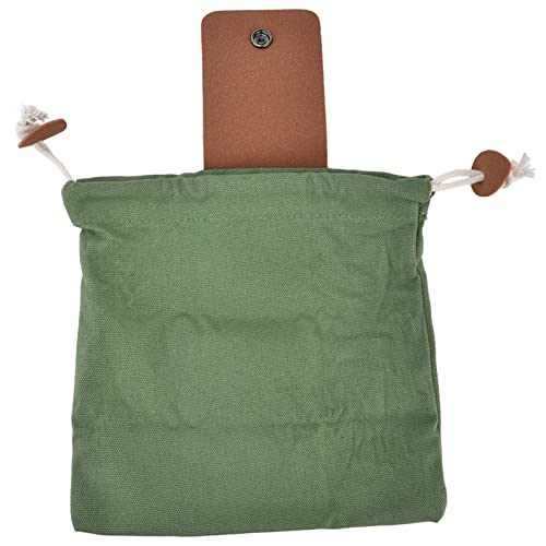 Pilz -Futtertasche, Leinwand Futterbeutel Faltbarer Ledergürtelbeutel mit Kordelstring -Hanging -Werkzeug -Picking -Tasche für den Außenbereich (PU Model Military Green) von Beufee