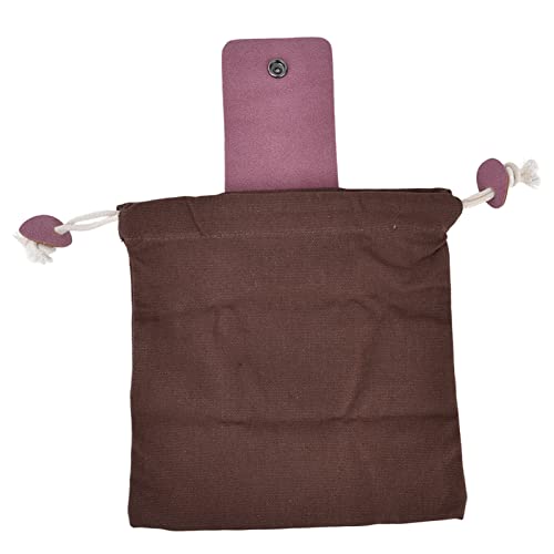 Pilz -Futtertasche, Leinwand Futterbeutel Faltbarer Ledergürtelbeutel mit Kordelstring -Hanging -Werkzeug -Picking -Tasche für den Außenbereich (Pu -Stil braun) von Beufee