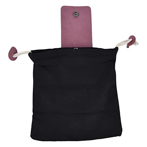 Pilz -Futtertasche, Leinwand Futterbeutel Faltbarer Ledergürtelbeutel mit Kordelstring -Hanging -Werkzeug -Picking -Tasche für den Außenbereich (Pu schwarz) von Beufee