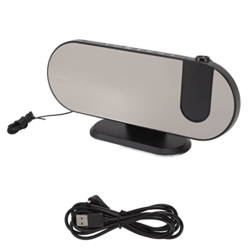 Projektionswecker, Digitaluhr mit LED-Licht, Wecker mit 180° drehbarem Projektor, USB-betriebene Projektionsuhren für Schlafzimmerdecke von Beufee