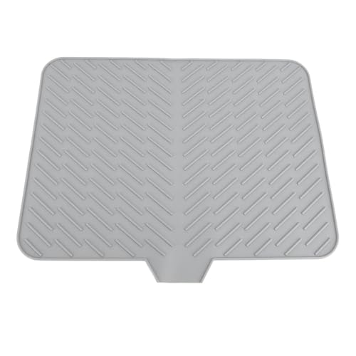 Silicone Dish Drying Mats for Kitchen Counter with Built In Drain Lip, Drying Matt Dish Drainer Mat Kitchen Counter Prevent Water Build Up Drying Pad Tray Grey Silicone Dish Drying Mats for Kitchen Counter with Built In Drain Lip, Drying Matt Dish Drainer Mat Kitchen Counter Prevent Water Build Up Drying Pad Tray Grey von Beufee