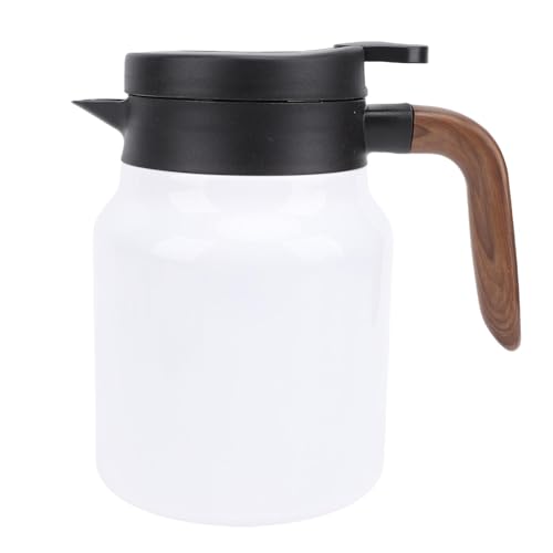Thermische Kaffee karaffe, 1000ml Thermische Kaffee-Karaffe Teekanne isolierte Tee-Töpfe Edelstahl isolierter Vakuum kessel mit Infuser (Weiß) von Beufee