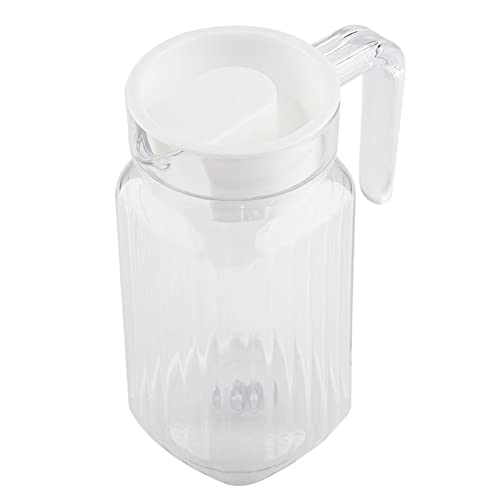 Transparente Saftflasche, Saftkrug mit Deckel für den Hausgebrauch in der Bar, wiederverwendbare transparente Acryl-Saftflasche, Mixgetränke, Wasserkrug, gestreiftes Wasser, eiskalt(500ML) von Beufee