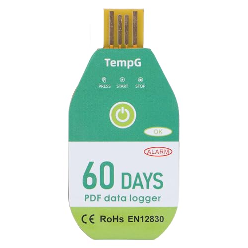 USB Temperature Data Logger Recorder, IP67 Water Proof PDF Temperature Data Logger Single Use for Cold Chain Transportation (60 Days) von Beufee