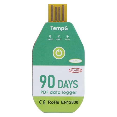 USB Temperature Data Logger Recorder, IP67 Water Proof PDF Temperature Data Logger Single Use for Cold Chain Transportation (90 Days) von Beufee