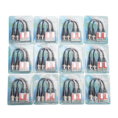 Video Balun Connectors, 24PCS Cat5 HD CCTV BNC Passive Video Balun Transceiver -Kabel BNC -Anschluss zum RJ45 -Terminal für Überwachungssysteme von Beufee