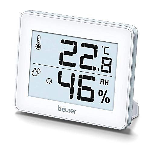 Beurer HM 16 Thermo-Hygrometer, Raumklimakontrolle mittels Temperaturanzeige und Luftfeuchtigkeit, Smiley-Anzeige, Silber, 99 x 81 x 11 mm | 1er Pack Beurer HM 16 Thermo-Hygrometer, Raumklimakontrolle mittels Temperaturanzeige und Luftfeuchtigkeit, Smiley-Anzeige, Silber, 99 x 81 x 11 mm | 1er Pack von Beurer