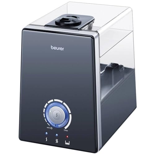 Beurer LB 88 Luftbefeuchter / Wasserverdampfer und Raumbefeuchter / mikrofeine Zerstäubung mit Ultraschall / Verdunster Beurer schwarz / bakterienarm für Räume bis 48 m² von Beurer