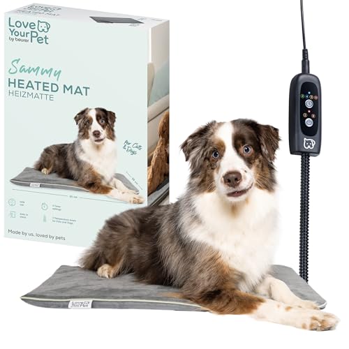 Beurer Love Your Pet Heizmatte L Sammy für Hunde und Katzen, elektrisch beheizte Wärmematte mit Timer, große Hundedecke, XXL Heizkissen waschbar bei 30°C, Kratzfest und wasserdicht, 65 x 50 cm von Beurer