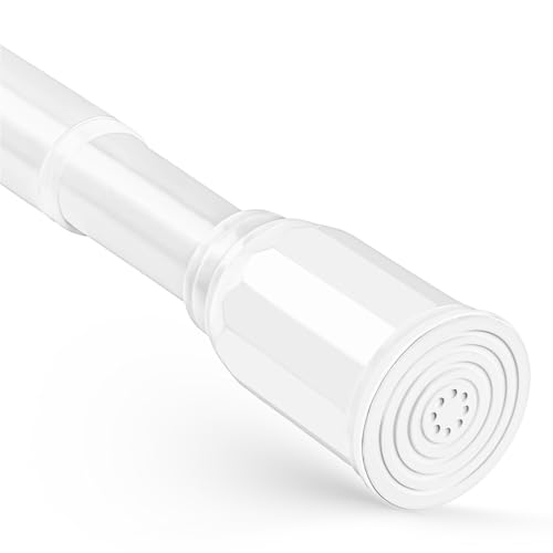 25mm Teleskop-Gardinenstange ohne Bohren | Ausziehbare Spannstange 100-160cm | Weiße Vorhangstange für Duschvorhang, Balkon & Gardinen | Klemmstange für Wand von Beutrain