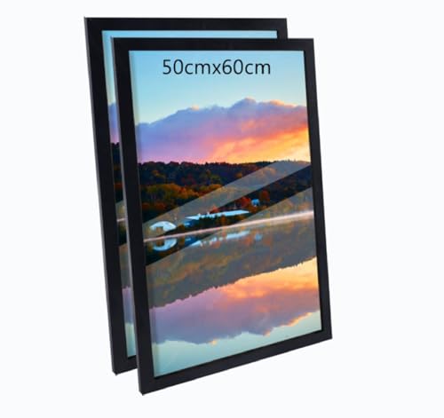 2er Set 50x60cm Bilderrahmen, MDF-Rahmen,Rahmen aus holz,Frame 50x60cm,Wand Bilderrahmen Moderner Fotorahmen,Perfekt zum Verschenken,Schwarz von Beutrain