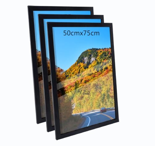 3er Set 50x75cm Bilderrahmen, MDF-Rahmen,Rahmen aus holz,Frame 50x75cm,Wand Bilderrahmen Moderner Fotorahmen,Perfekt zum Verschenken,Schwarz von Beutrain