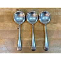 Silverware Drei Vintage Gumbo Suppenlöffel 20 Dwts Pro Doz E.p.n.s. 90Er Made in Sheffield England Silverware Drei Vintage Gumbo Suppenlöffel 20 Dwts Pro Doz E.p.n.s. 90Er Made in Sheffield England von BevBakerGems