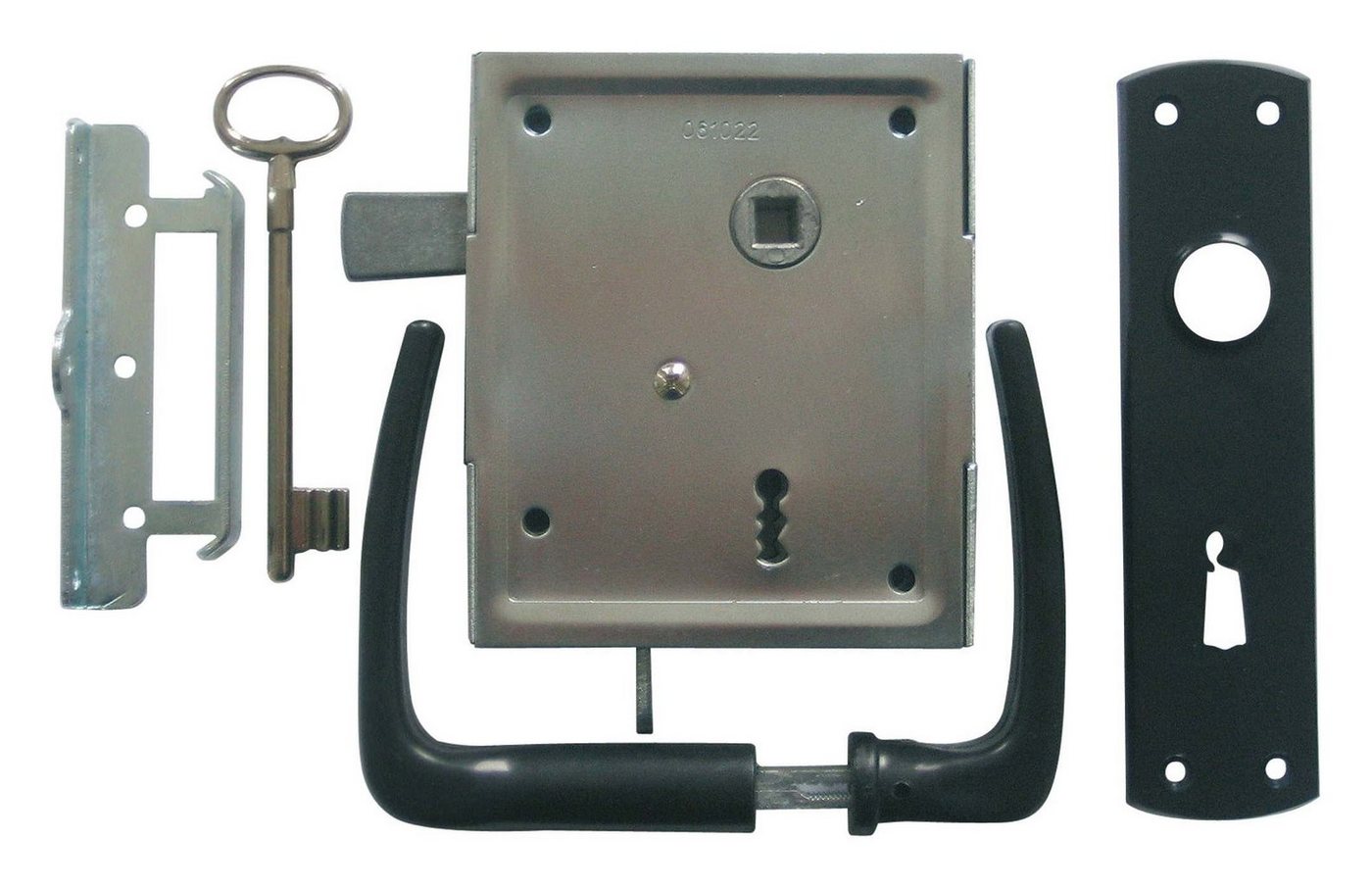 Bever & Klophaus Kastenschloss, Uni für Profilzylinder mit Garnitur und hebender Falle Bever & Klophaus Kastenschloss, Uni für Profilzylinder mit Garnitur und hebender Falle von Bever & Klophaus