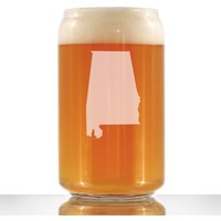 Alabama State Outline Beer Can Pint Glas, Geätzte Geschenke Für Alabamans - 16 Oz von BevveeCo