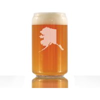 Alaska State Outline Bierdose Pint Glas, Geätzte Geschenke Für Alakans - 16 Oz von BevveeCo