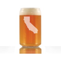 California State Umriss - Beer Can Pint Glas, 450 Ml Größe, Geätzte Sprüche, Niedliches Geschenk Für Kalifornier von BevveeCo