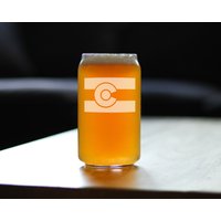 Colorado Flagge Bier Pint Glas Geätztes Hundertjähriges Zustand Geschenk, 16 Oz von BevveeCo